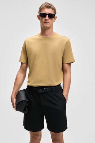 Grimelange Mocassın Erkek %100 Pamuk Relaxed Fit Yuvarlak Yaka Kısa Kollu Açık Haki T-shirt
