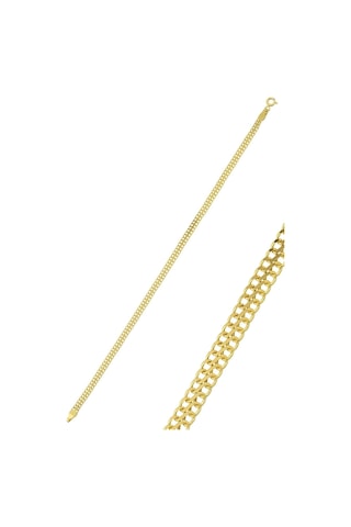 Altın Ince Viyana Zincir Bileklik Unisex - 20 Cm / Sarı Sarı Altın