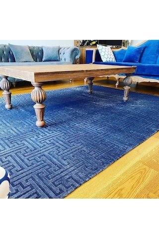 Hoom Rugs Milano 401 Mavi Modern Salon Halısı Mavi