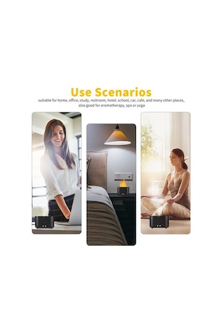 Novahub Usb Güçlü Alev Efektli 225ml Aromaterapi Difüzörü - Otomatik Kapanma Su Yoksunluk Koruma, Hızlı Şarj, Kullanışlı