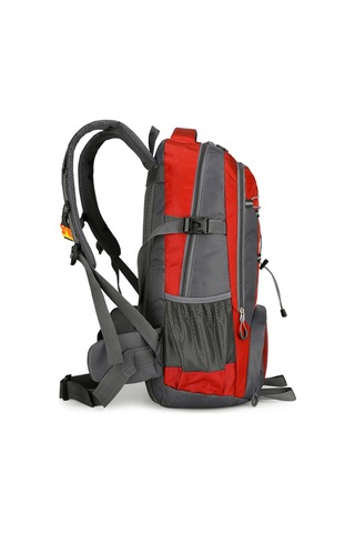 Jeehugo 60l Yüksek Yoğunluklu Nilon Dağcı Sırt Çantası - Su Geçirmez, Bölünmüş Depolama, Nefes Alıcı Arka Sistemi Ve Reflektör Çubuklarıyla Outdoor Maceralar İçin Kırmızı