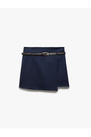 Koton Regular Fit Kemer Detaylı Kruvaze Mini Şort Etek Lacivert 5sak70146ew Lacivert