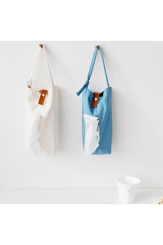 Wezone Beyaz Kumaş Mendil Kutusu, Otomobil Ve Salon İçin Askılı Tasarım, Dayanıklı Kumaş, Logo Özel Tasarımı