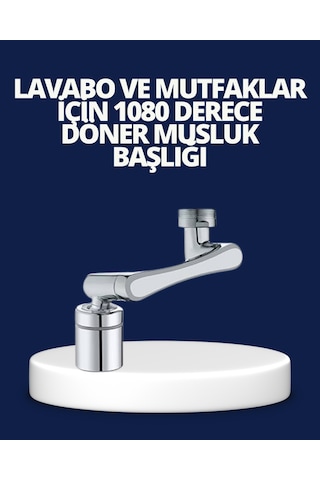 Esnek 1080 Musluk Başlığı 3 Eklemli Hareketli Su Modlu Lavabo Ap