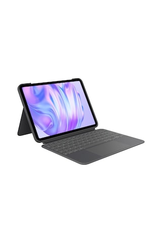 Logitech Combo Touch 11 İnç Apple Uyumlu iPad Pro M4 İle Türkçe Klavyeli Tablet Kılıfı - Gri