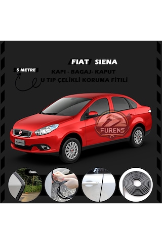 Fiat Siena Oto Araç Kapı Koruma Fitili 5 Metre Parlak Siyah Renk