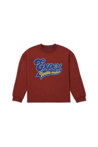 Deno Kids Denokids Erkek Çocuk Oversize Bordo Sweatshirt Kolej Okul Tarzı 6-11 Yaş Çok Renkli