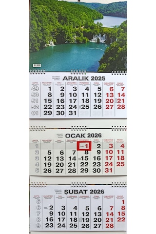 2026 Gemici Takvimi - Gemici Takvimi - Üç Ayı Gösteren Takvim