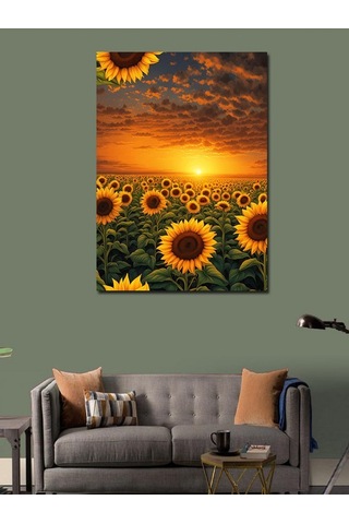 Kanvas Tablo Ay Çiçeği Tarlası 70cmx100cm