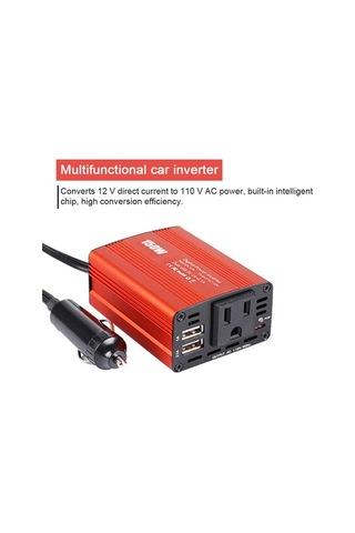 Ulzyvf 150w Araç İnvertörü - 12v'dan 110v'a Çift Usb'li Otomobil, Kamyon, Karavan Dönüştürücü
