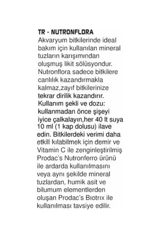 Prodac Nutron Flora 250 Ml / Npk İçerikli Genel Sıvı Gübre