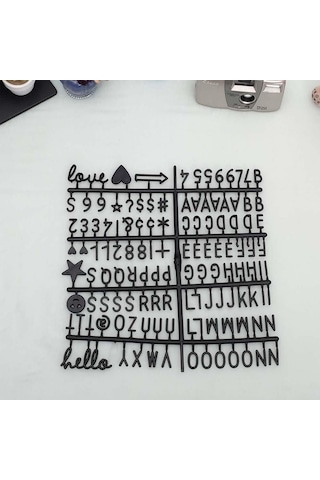 Siyah Harf Seti, 121 Harf Karakterli Yazı Panosu İçin