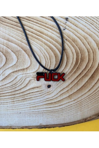 F*ck Off That Kolye Unisex Suni Deri İpli Kolye PYTKKOLYE184 Gümüş
