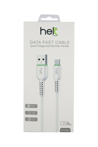 Helt HT-DC07 Plastik 120 CM Micro Şarj Ve Data Kablosu Beyaz