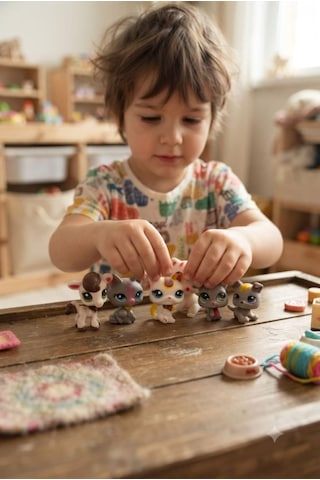 Pet Star Little Sevimli Minişler 6'lı Miniş Oyuncak Seti Hayvan Figür ve Aksesuarları 3046A31