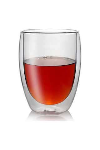 Çift Katmanlı Cam Bardak 350 Ml Şeffaf