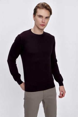 Morven Basic Dinamik Fit Rahat Kesim Bisiklet Yaka Triko Kazak 99kc017005309 Mor