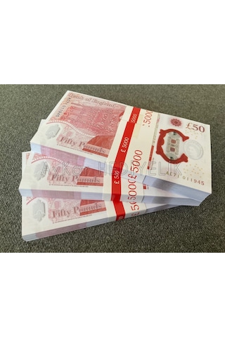 300 ADET 50 STERLİN BANKNOT POUND PARA GEÇERSİZ DÜĞÜN İÇİN PARALA