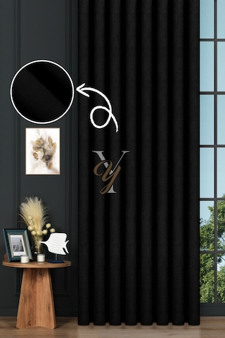 Petek Fon Perde V-1044 Siyah Siyah