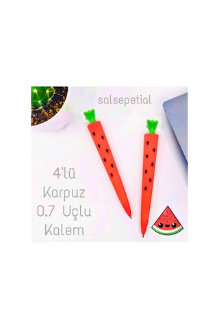 4'lü Karpuz 0.7 Uçlu Kalem Seti Kırmızı