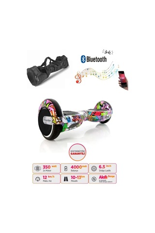Elektrikli Kaykay Scooter Akıllı Denge Hoverboard + Hoverkart + Çanta Full Ledli Extrem Paket D04