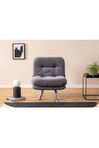 Pafu Hippo Yataklı Tekli Koltuk - Gri Gri