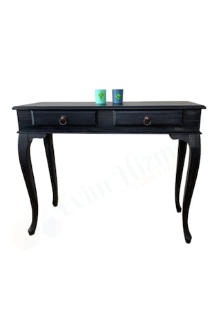 100 Cm Çekmeceli Siyah Eskitme Dresuar & Makyaj Masası Siyah