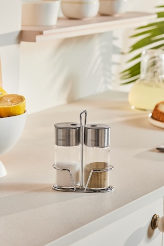 Karaca Ripple Standlı Tuzluk Ve Biberlik Inox Gümüş