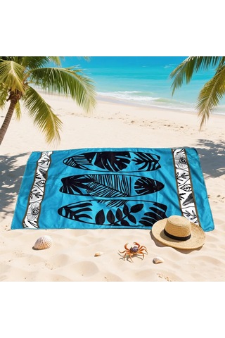 Cherir Mikrofiber Plaj Havlusu 420777460 Mavi-turkuaz