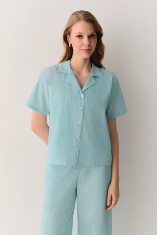 Suwen Minty Gömlek Yaka Pijama Takımı Sh26544660b1141 Yeşil
