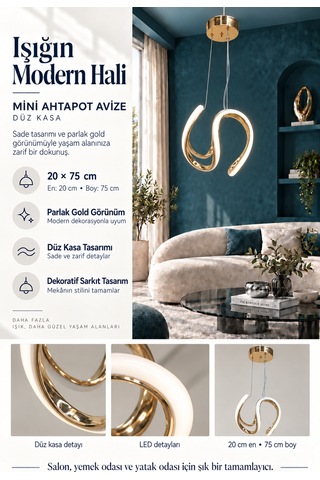 Mini Ahtapot Modern Ledli Avize 3 Renk Power Ledli Gold Kaplama Kumandalı Çoçuk Odası Yatak Odası Mutfak