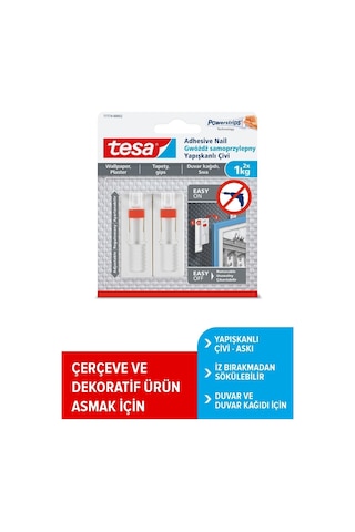 Yapışkanlı Askı - Çivi, İz Bırakmadan Sökülebilir, Duvar Ve Duvar Kağıdı İçin, 1 Kg X 2 Adet Diğer
