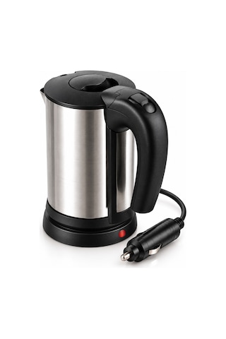 Araç İçi Kullanıma Uygun 12v Elektrikli Su Isıtıcı Paslanmaz Çelik Gövdeli Pratik Kettle - Lisinya