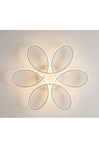 Lzy Avize Store Yonca 6 Lı Beyaz Plafonyer 3 Renk Kumandalı Salon, Mutfak, Çocuk Odası İçin Modern Led