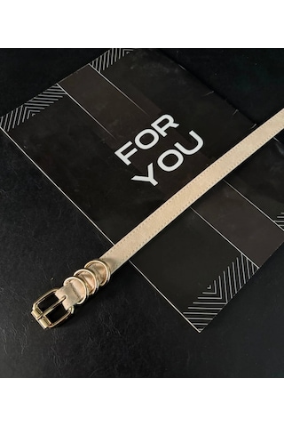 Öznora Kare Gold Tokalı Kadın Kemer İnce Elbise Ve Pantolon Kemeri Bej