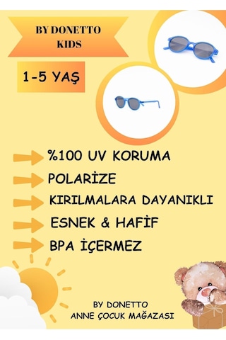 Yeni-unisex 1-5 Yaş Polarize Mavi Çocuk Güneş Gözlüğü Mavi