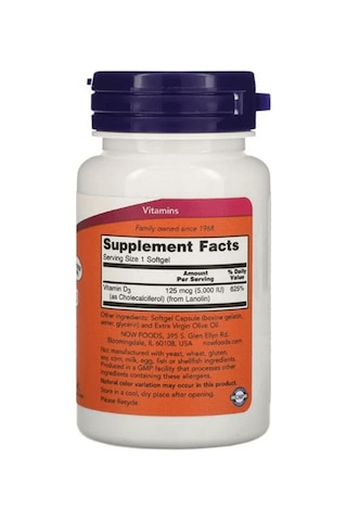 High Potency Vitamin D-3 125 Mcg 5,000 Iu 240 Softgels