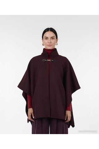 Yargıcı Toka Detaylı Panço 26kkyl6015x 016 Bordo