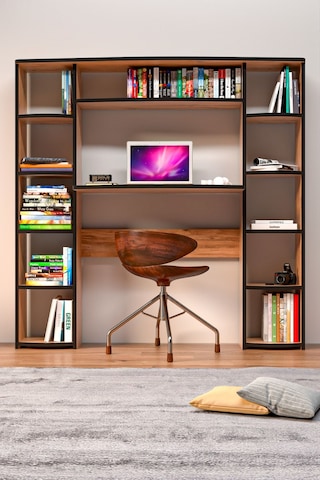 Çalışma Masası 10 Raflı Kitaplık Raf Atlantik Çam Kahverengi