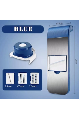 Mavi Sebze Kesici Çok Fonksiyonlu Dilimleme Patates Parçalayıcı Artefakt Ev Mutfak Patates Dilimleme Rende Parçalayıcı Mavi