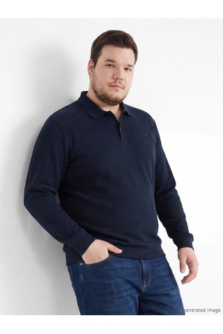 Lcwaıkıkı Classic Lacivert Polo Yaka Erkek Sweatshirt
