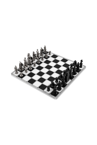 Sönmeyen Ateş Olimpos Paslanmaz Çelik Satranç Takımı Gri