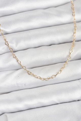 Cm 14k Gold Renk Kalp Zincirli Kadın Kolye - Lisinya altın
