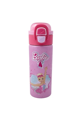Barbie Çift Fonksiyon Kapaklı Çelik Matara 600ml 3841 Pembe