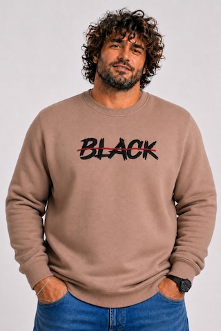 Starbattal Erkek Büyük Beden Sıfır Yaka 3ip Sweat Black 24202 S.kahve-2855