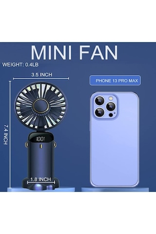 Jzcat Ayarlanabilir Usb Şarj Edilebilir 5000mah Küçük Masa Fanı