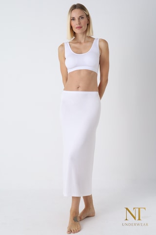 Nt Underwear Bambu Uzun Etek Astarı, Maxi Jupon Doğal Kumaş, Modern Kalıp. Beyaz