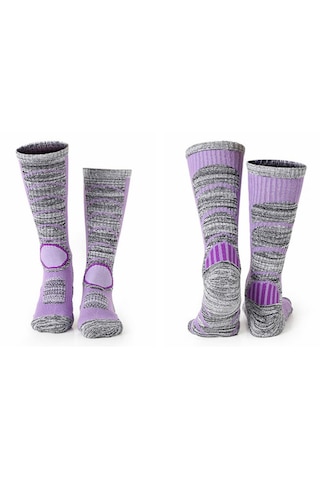 Homyl Kadın Kış Sıcak Spor Yürüyüş Çorap Termal M-mor Mor