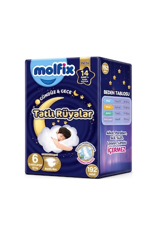 Molfix Tatlı Rüyalar Bebek Bezi 6 Beden15+ Kg Extra Large 192 Adet
