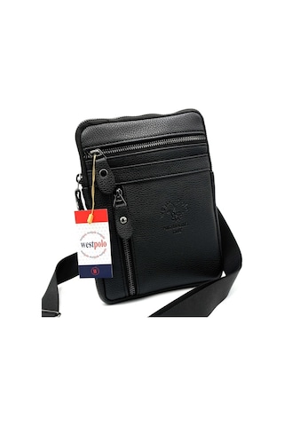 West Polo Mini Postacı Erkek Omuz Çantası - Küçük Model Askılı Ça (461377625)-Siyah
